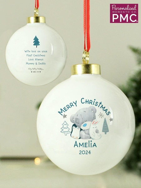 Personalised Tiny Tatty Teddy Christmas Bauble by PMC (AV3933) | £15