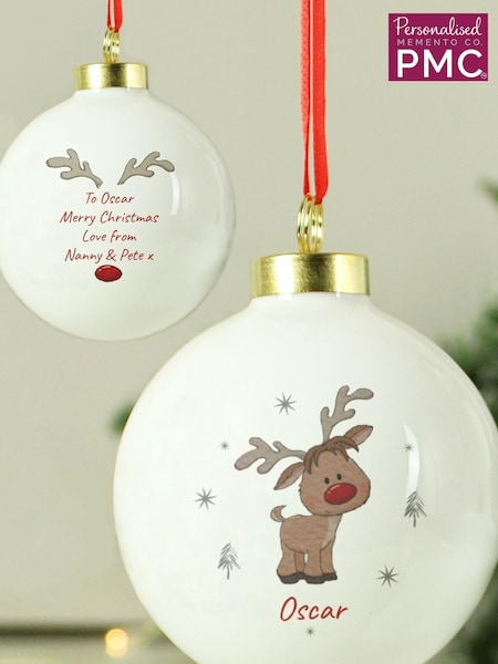 Personalised Little Reindeer Christmas Bauble by PMC (AV3935) | £14