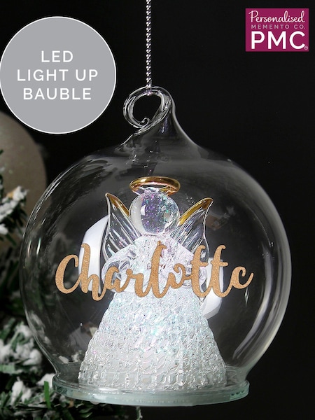 Personalised Christmas LED Angel Bauble by PMC (AV3936) | £15