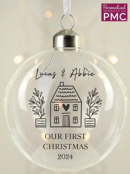 Personalised Home Christmas Glass Bauble by PMC (AV3940) | £15