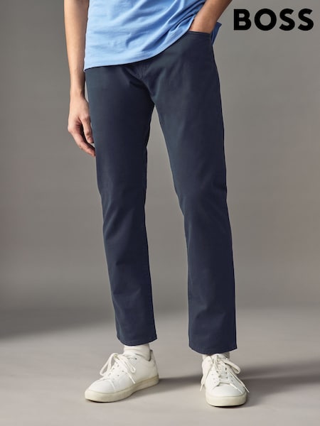 BOSS Blue Stretch Cotton Delaware Trousers (AV3946) | £129