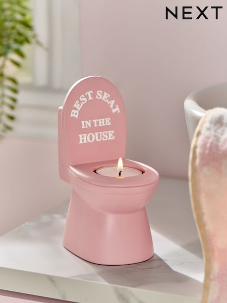 Pink Slogan Toilet Tealight Holder (AV4019) | £12