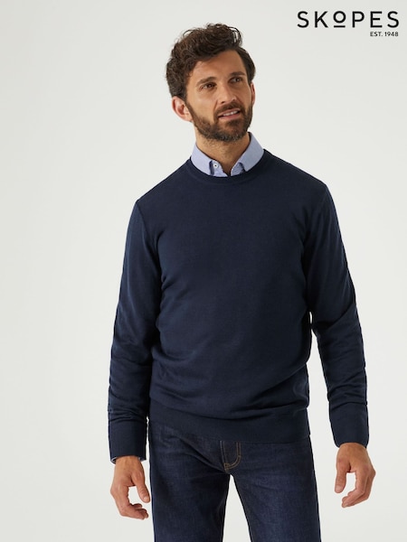 Skopes Blue Alex Merino Blend Crewneck Sweater (AV4052) | £60