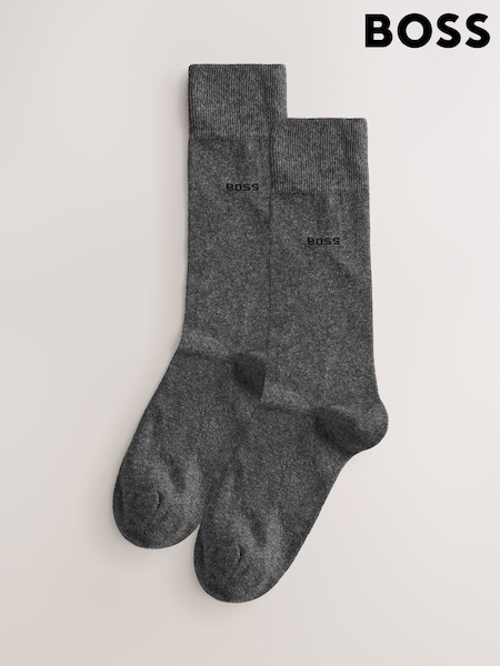 BOSS Grey Regular Length Socks 2 Pack (AV4082) | £16