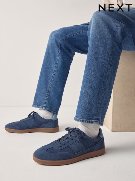 Navy Suede Smart Casual Trainers (AV4193) | £55