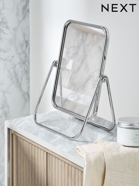 Silver Chrome Rectangular Dressing Table Vanity Mirror (AV4207) | £30