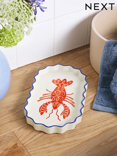 White Red Lobster Print Storage Tray (AV4232) | £16