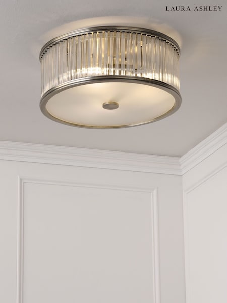 Laura Ashley Matt Antique Brass Sutton 2 Light Flush Ceiling Light (AV4292) | £149