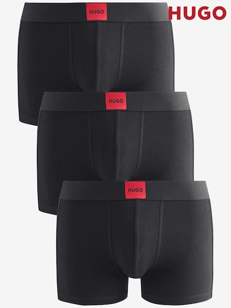 HUGO Black Logo Waistband Cotton Boxers 3 Pack (AV4321) | £45