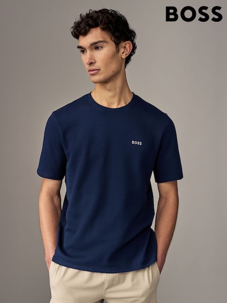 BOSS Blue Waffle Structured Cotton T-Shirt (AV4332) | £39