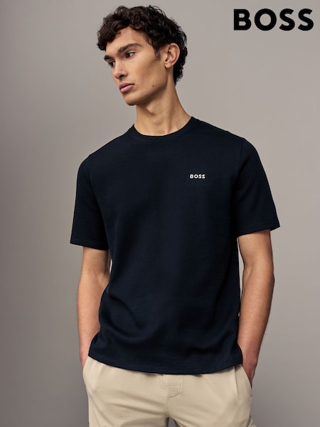 BOSS Black Waffle Structured Cotton T-Shirt (AV4352) | £39