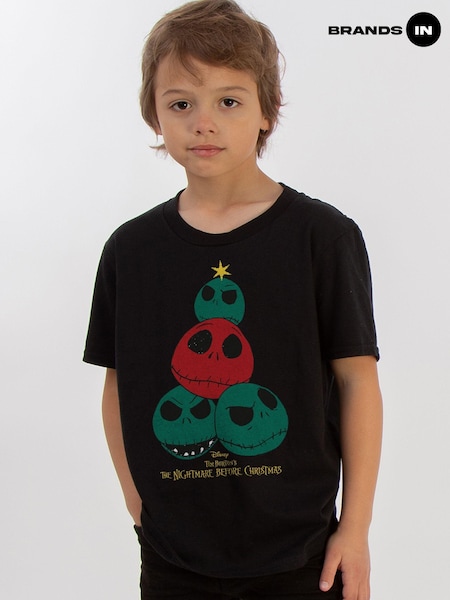 Brands In Black Boys Disney The Nightmare Before Christmas Tree 100% Cotton T-Shirt (AV4397) | £20