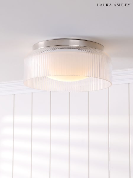 Laura Ashley Polished Chrome Charissa 1 Light Flush Ceiling Light Ip44 (AV4472) | £125