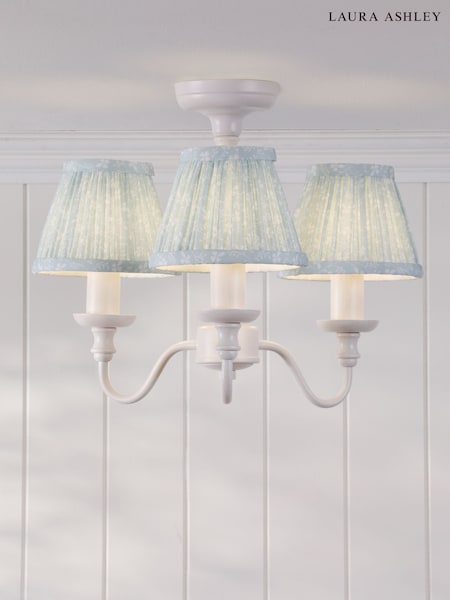 Laura Ashley White Campion 3 Light Semi Flush Ceiling Light (AV4489) | £120