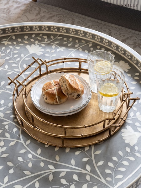 Laura Ashley Set of 2 Mustard Gold Astaire Bamboo Trays (AV4657) | £100