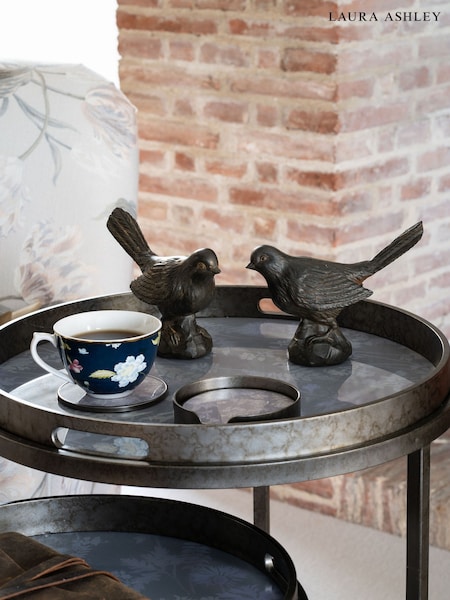 Laura Ashley Brown Set of 2 Resin Sitting Bird (AV4665) | £40