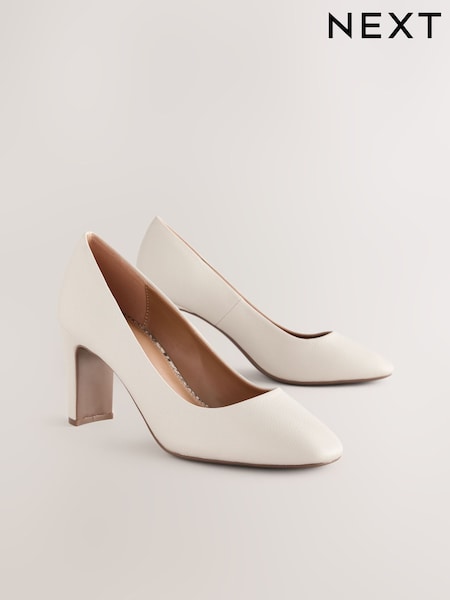 Bone Standard/Wide Fit Forever Comfort® Round Toe Block Court Shoes (AV4680) | £34