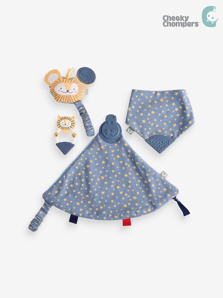 Cheeky Chompers Blue Comfort and Chew Gift Bundle 100% Cotton Bibs (AV4738) | £46
