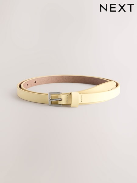 Buttermilk Yellow Skinny Leather Belt (AV4780) | £9