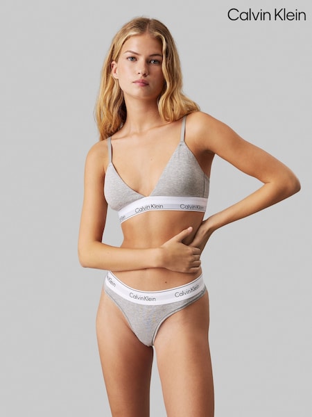 Calvin Klein Grey Triangle Bra with Modern Cotton (AV4821) | £40
