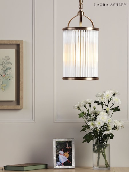 Laura Ashley Matt Antique Brass Sutton 1 Light Pendant Ceiling Light (AV4847) | £145