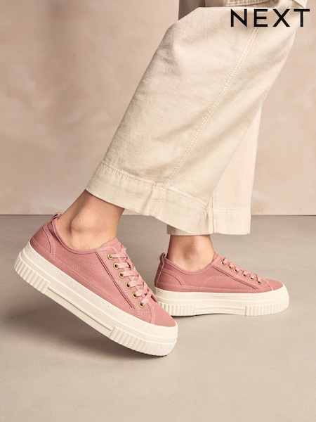 Pink Forever Comfort® Canvas Chunky Baseball Lace Up Trainers (AV4934) | £34