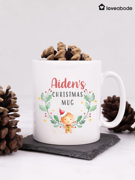 Personalised Gingerbread Christmas Mug by Loveabode (AV5204) | £15