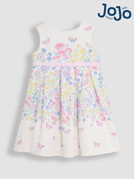 JoJo Maman Bébé Pink Butterfly Pretty Pleated Party Dress (AV5351) | £36 - £42