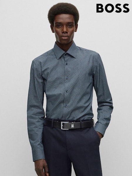 BOSS Black Brushed Metal Leather Belt (AV5440) | £69
