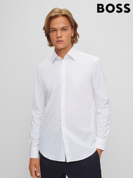 BOSS White Joe Regular Fit Stretch Poplin Oxford Shirt (AV5445) | £89