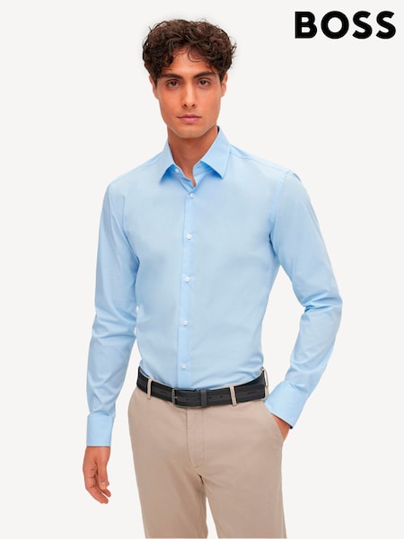 BOSS Blue Slim Fit Stretch Poplin Shirt (AV5454) | £89