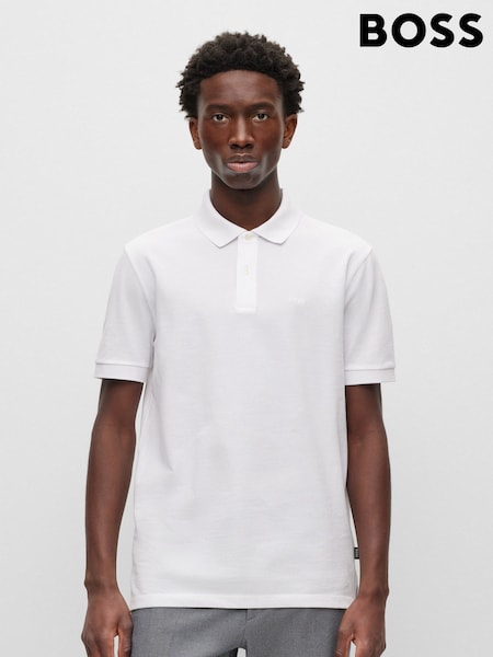 BOSS White Pallas Regular Fit Polo Shirt (AV5476) | £99