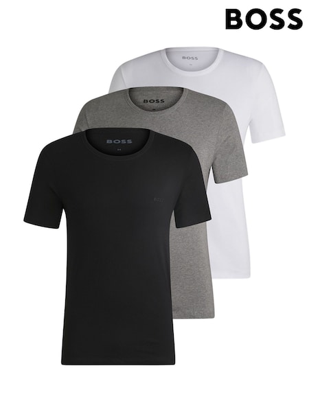 BOSS Black/Grey/White Classic Crew Neck T-Shirts 3 Pack (AV5486) | £45
