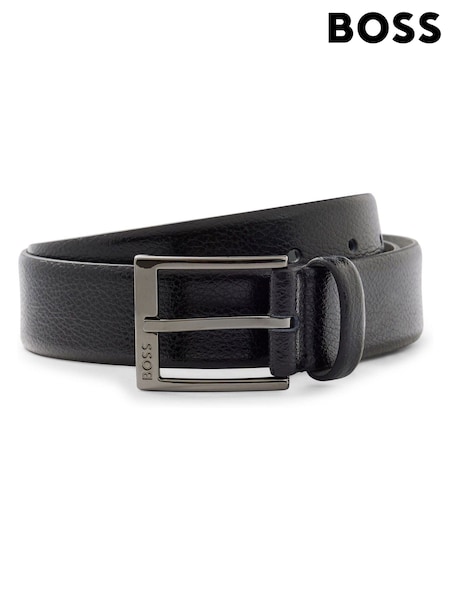 BOSS Black Grained Leather Belt (AV5491) | £69