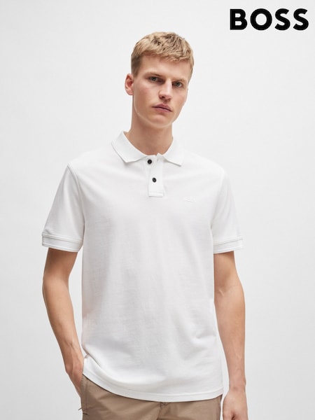 BOSS White Regular Fit Polo Shirt (AV5492) | £79