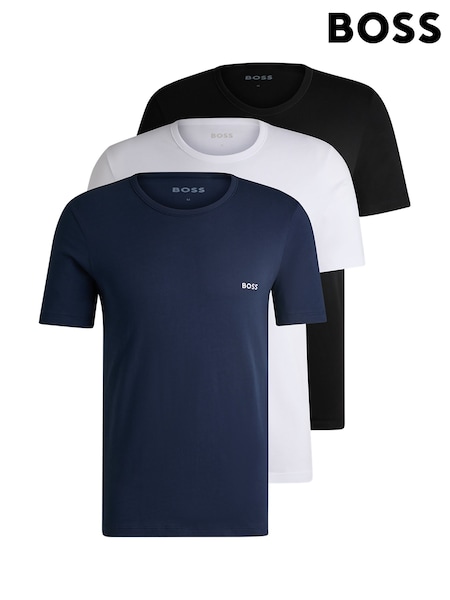 BOSS Blue/White/Black Classic Crew Neck T-Shirts 3 Pack (AV5500) | £45