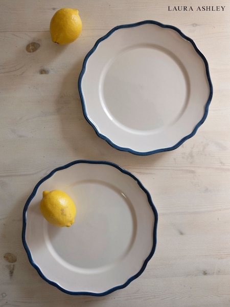 Laura Ashley Blue Set of 2 Hedingham 27cm Dinner Plates (AV5711) | £22