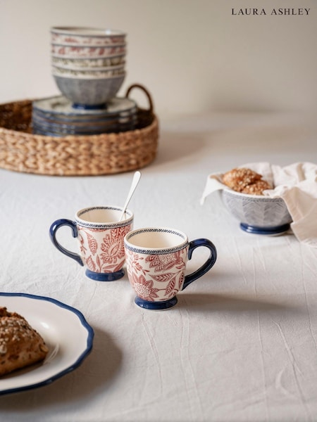 Laura Ashley Set of 2 Terracotta Hedingham Small Mugs (AV5723) | £20