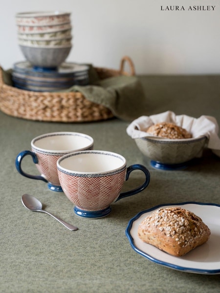 Laura Ashley Set of 2 Terracotta Edwin Large Mugs (AV5727) | £26