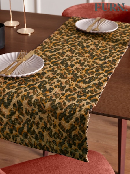 Furn Multi Leopard Print Table Runner (AV5877) | £26