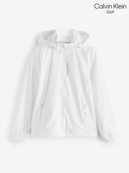 Calvin Klein Golf Oso Hooded White Windbreaker (AV5984) | £80