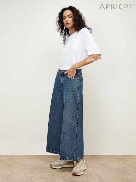 Apricot Blue Luna Wide Leg Jeans (AV6283) | £46