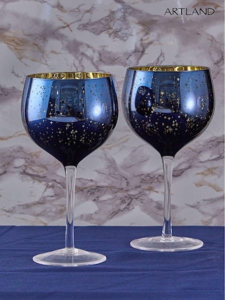 Artland Set of 2 Blue Galaxy Gin Glasses (AV6371) | £32