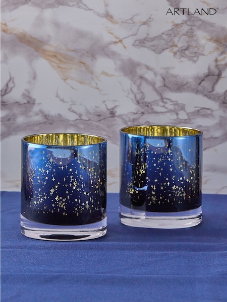Artland Set of 2 Blue Galaxy Night Light Holders (AV6379) | £26