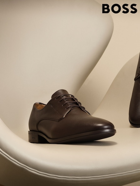BOSS Brown Light Leather Derby Shoes (AV6467) | £199