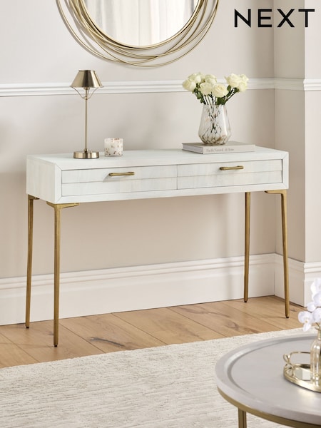 Light Natural Isla Solid Mango Console Dressing Table (AV6593) | £550