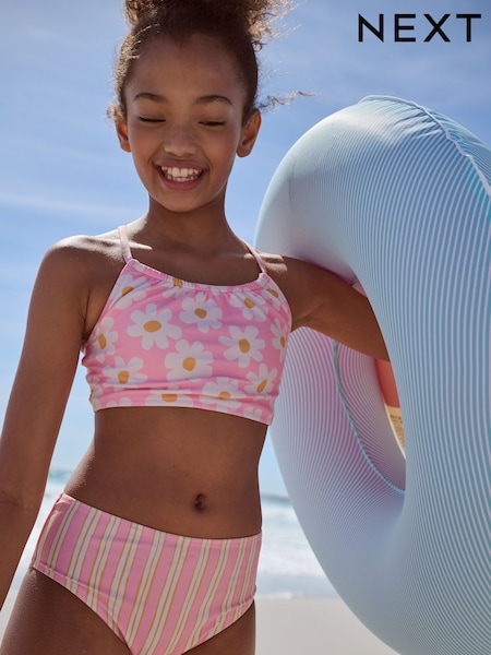 Pink Floral Lightly Padded Bikini (8-16yrs) (AV6609) | £14 - £18