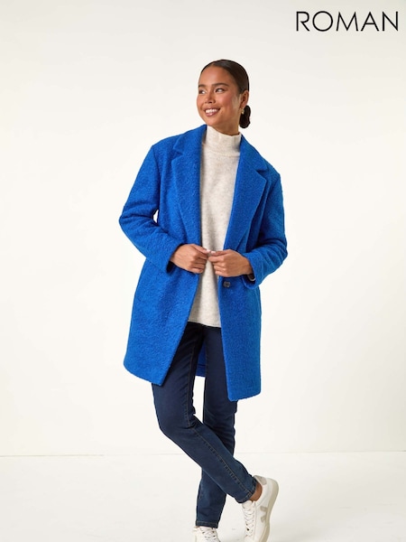 Roman Blue Petite Buttoned Coat (AV6692) | £70