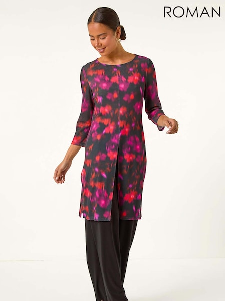 Roman Red Petite Abstract Top & Trousers Set (AV6698) | £65