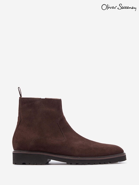 Oliver Sweeney Suede Zip Brown Boots (AV6727) | £199